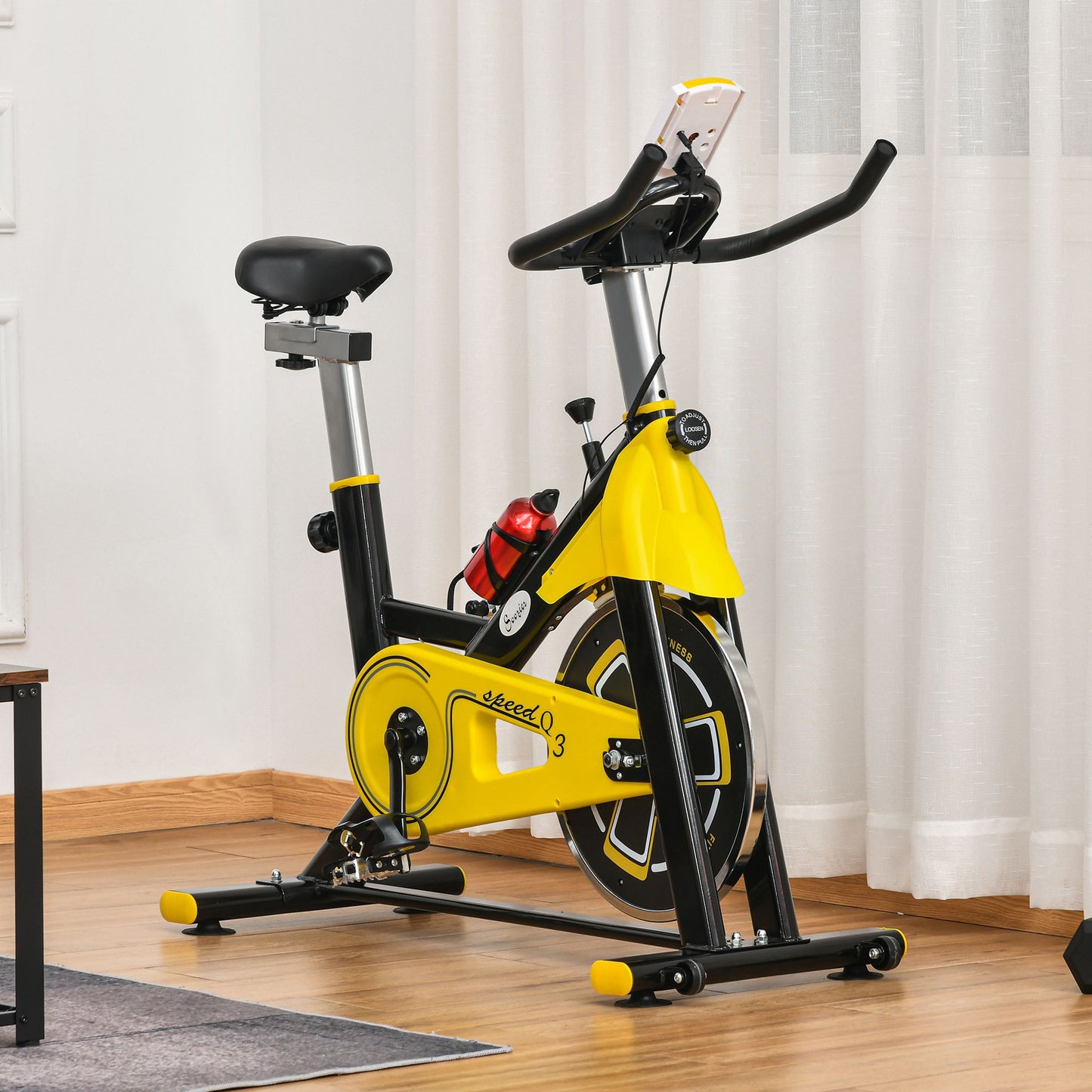 Soozier Stationary Bike, Indoor Cardio Workout Cycling Bike with Belt