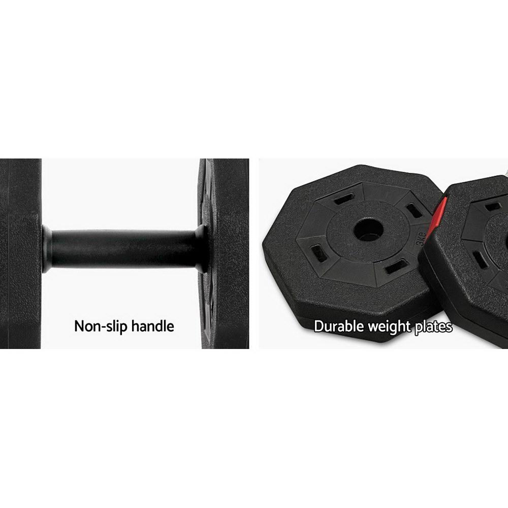 40KG 2-in-1 Dumbbell Barbell Set Adjustable Dumbbells Weights Home Gym