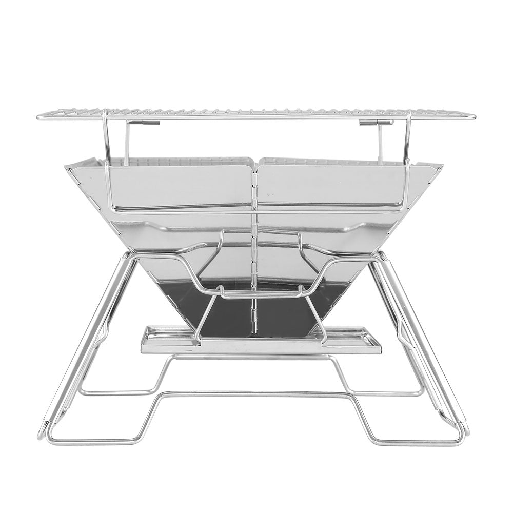 Grillz Camping Fire Pit BBQ 2-in-1 Grill Smoker Outdoor Portable