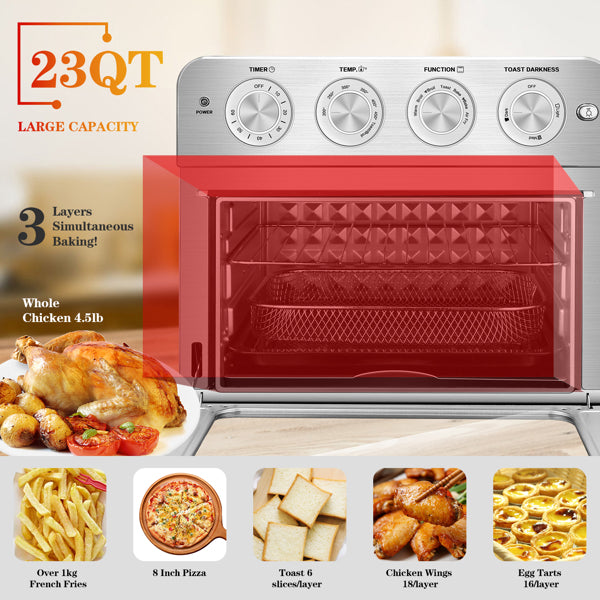 Stainless Steel Air Fryer Toaster Oven Countertop Oven