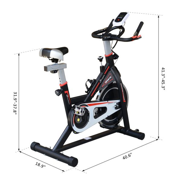 Soozier Upright Exercise Bike Health & Fitness Stationary Chain Drive
