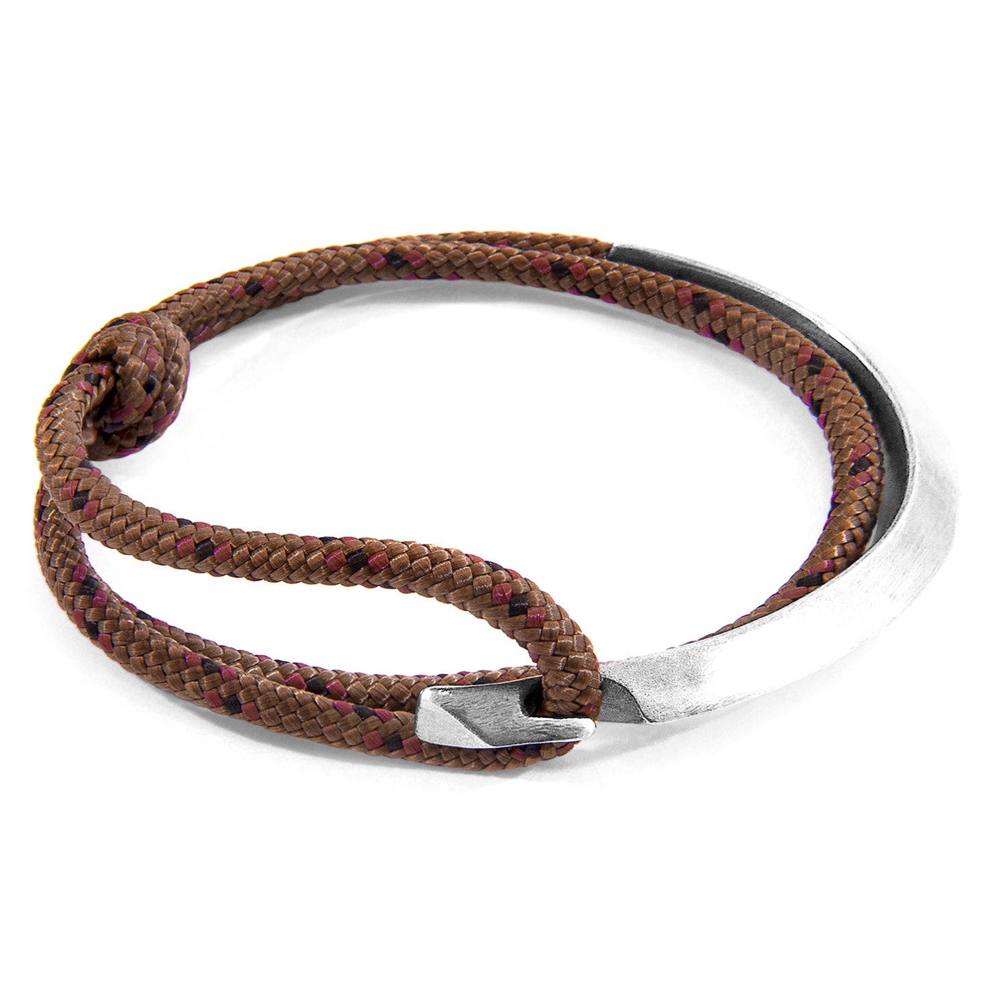Brown Hove Silver and Rope Bracelet