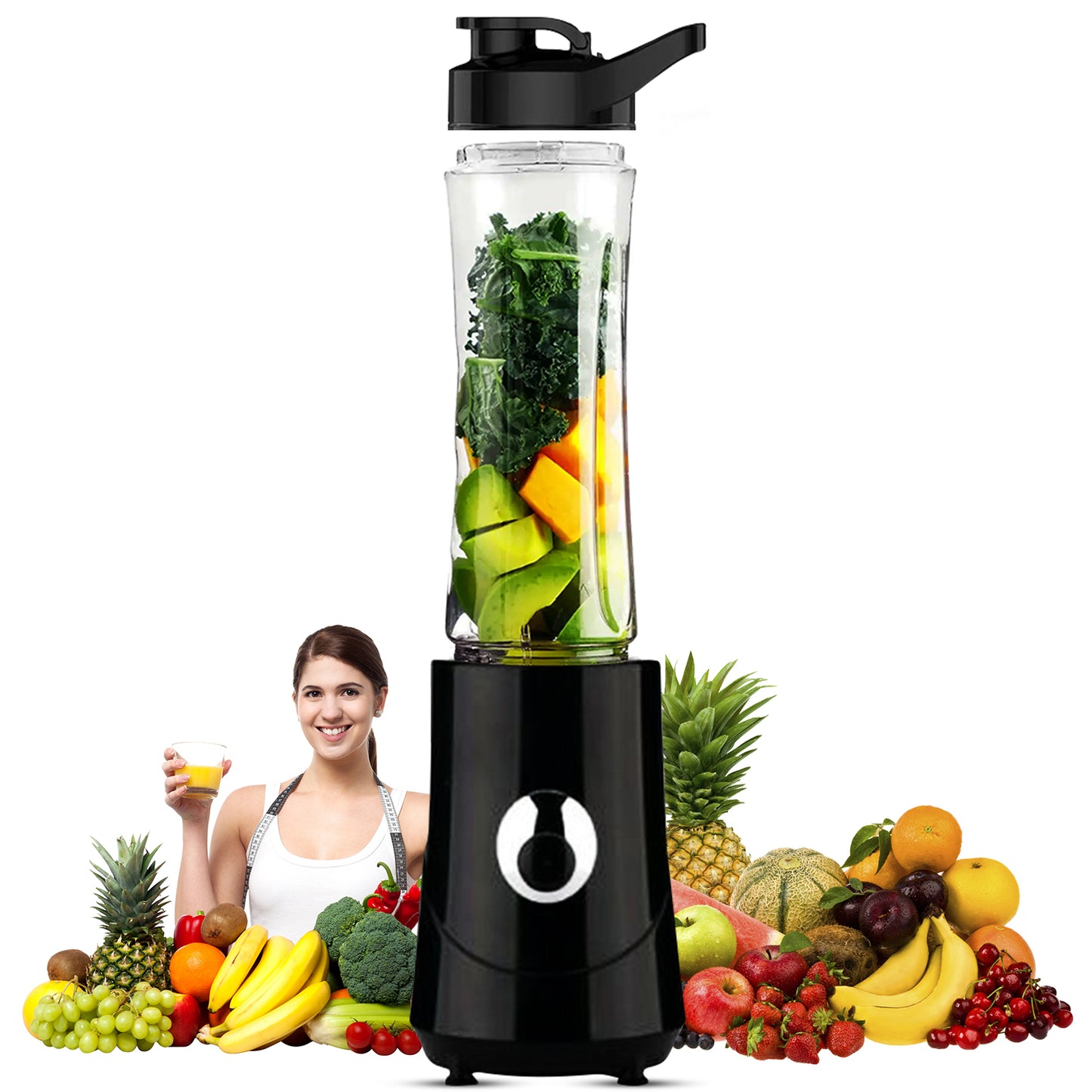 Personal Blender 20 Oz Capacity with Portable Bottle 600ml 5C421