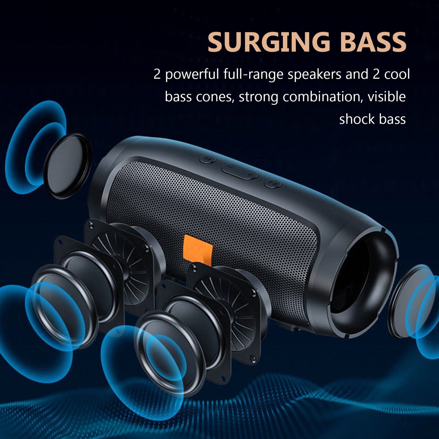 Bluetooth Speaker BT5 Portable Wireless Waterproof Stereo Sound for