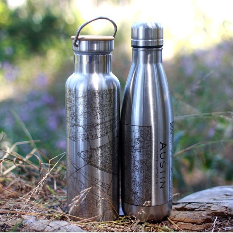 Yellowstone National Park - Wyoming Map Insulated Bottle